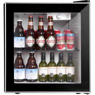YDOQOM Mini Fridge Cooler with Glass, 60Can Beverage Refrigerator with Reversible Door for Beer Soda or Wine-1.6cu ft Small Drink Center Dispenser Perfect for Office/Basements/Home Bar