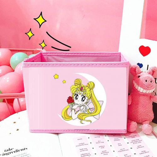  [아마존베스트]Kerrs Choice Collapsible Fabric Cube Storage Bin Sailor Moon Foldable Cloth Baskets | Sailor Moon Office Desk Room Decoration Gift