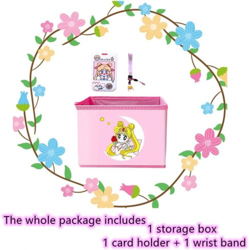  [아마존베스트]Kerrs Choice Collapsible Fabric Cube Storage Bin Sailor Moon Foldable Cloth Baskets | Sailor Moon Office Desk Room Decoration Gift