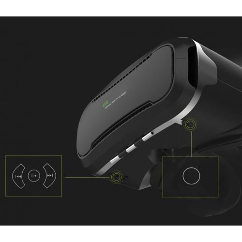  YDZSBYJ VR Headsets 3D Glasses VR Headset, Virtual Reality WiFi HD AR Stereo GamepadMovie, Head-Mounted, iPhone 7 6 6s PlusOppovivo, Black (Color : Black)