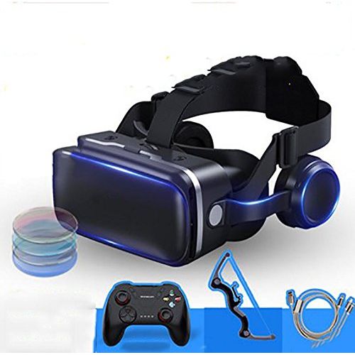  YDZSBYJ VR Headsets VR Glasses 4D Head-Mounted, 360 HD 3D Virtual Reality Helmet, RV Stereo GameMovie, OppoHuaweiVivoApple (Color : Black)