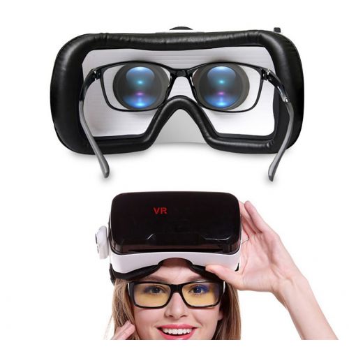  YDZSBYJ VR Headsets VR Glasses, Virtual Reality Bluetooth Connection AR Stereo GameMovie, Head-Mounted, iPhone 7 6 6s PlusOppovivo, White (Color : White)