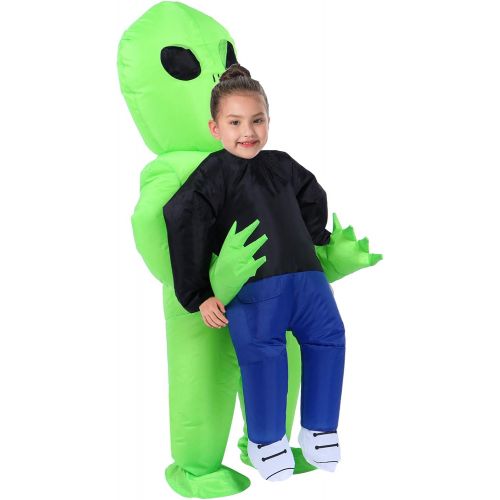  할로윈 용품YEAHBEER Inflatable Alien Rider Costume Halloween Costume for Adults and Kids Inflatable Costumes Cosplay Party Dress Up (Child Alien Rider)