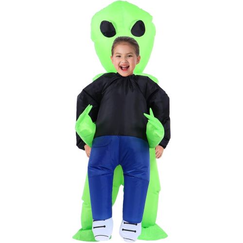  할로윈 용품YEAHBEER Inflatable Alien Rider Costume Halloween Costume for Adults and Kids Inflatable Costumes Cosplay Party Dress Up (Child Alien Rider)