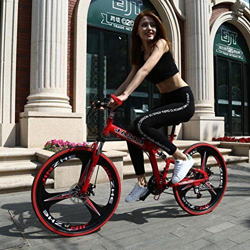  YEARLY Mountain Folding Bikes, Adults Folding Bicycles 21 Speed Student Gift Foldable Bikes