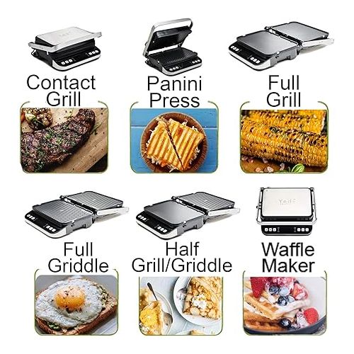  Yedi Total Package 6-in-1 Digital Indoor Grill, Waffle Maker, Panini Press, Griddle, with Deluxe Accessory Kit