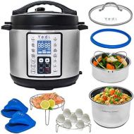 [아마존핫딜][아마존 핫딜] YEDI HOUSEWARE Yedi 9-in-1 Total Package Instant Programmable Pressure Cooker, 6 Quart, Deluxe Accessory kit, Recipes, Pressure Cook, Slow Cook, Rice Cooker, Yogurt Maker, Egg Cook, Saute, Steame