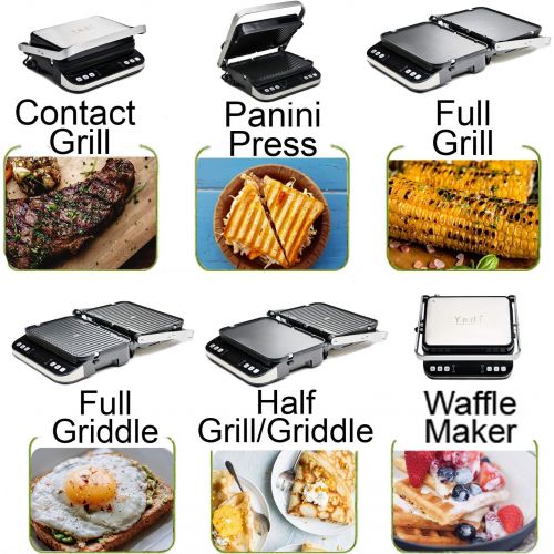  [아마존베스트]YEDI HOUSEWARE Yedi Total Package 6-in-1 Digital Grill, Waffle Maker, Panini Press, Griddle, with Deluxe Accessory Kit