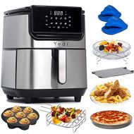 [아마존베스트]YEDI HOUSEWARE Yedi Evolution Air Fryer, 6.8 Quart, Stainless Steel, Ceramic Cooking Basket, with Deluxe Accessory Kit and Recipe Book