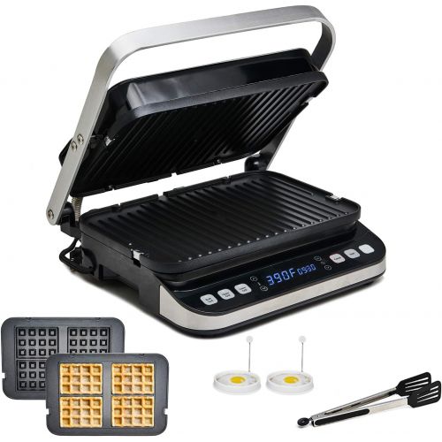  [아마존베스트]YEDI HOUSEWARE Yedi Total Package 6-in-1 Digital Grill, Waffle Maker, Panini Press, Griddle, with Deluxe Accessory Kit