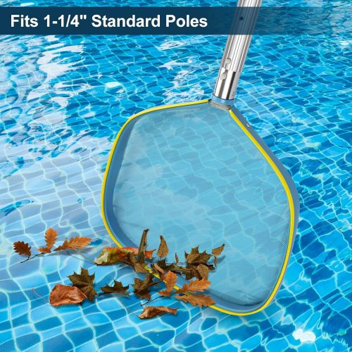  YEECHUN Swimming Pool Skimmer Net, Professional 13 Swimming Pool Leaf Skimmer Net with Strong Reinforced Aluminum Frame Handle, Pool Skimmer Net for Cleaning Surface of Swimming Po