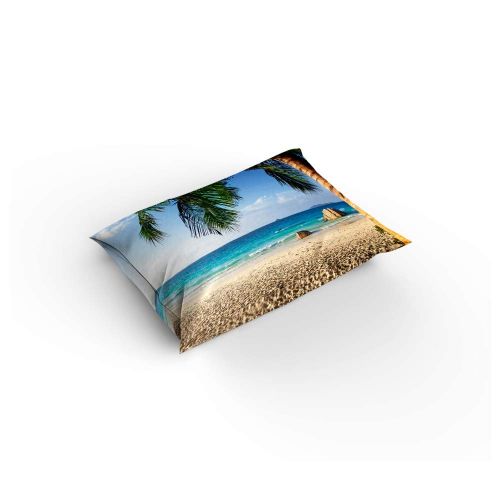  YEHO Art Gallery Full Size Cute 3 Piece Duvet Cover Sets for Boys Girls,The Landscape Coconut Beach,Decorative Bedding Set Include 1 Comforter Cover with 2 Pillow Cases