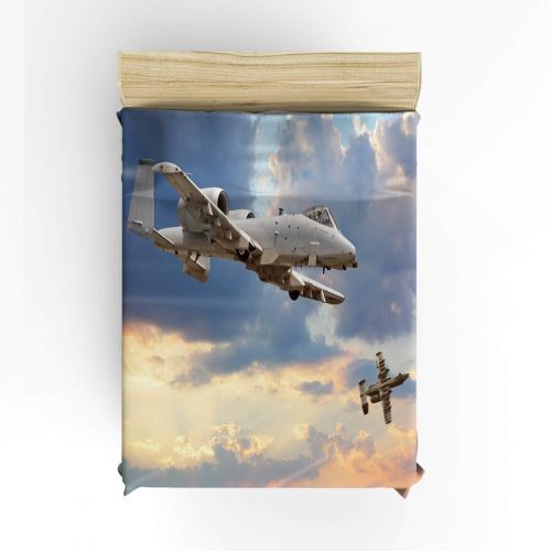  YEHO Art Gallery King Size Duvet Cover Set Soft Bedding Sets for Adult Kids Girls Boys,3D Aircraft Sky 4 Piece Bed Sets,1 Comforter Cover 1 Bed Sheets 2 Pillow Cases