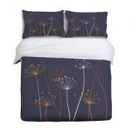 YEHO Art Gallery King Size Stylish Kids Duvet Cover Set for Girls Boys,Beauty Dandelion Plant Pattern Soft Comfort Bedding Sets,Include 1 Comforter Cover with 2 Pillow Cases