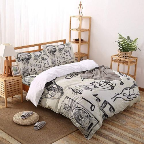  YEHO Art Gallery Luxury 4 Piece Duvet Cover Set Comfort Bedding Set,Colorful Parrot Birds Animal Pattern Bed Sheet Set for Girls Boys,Include 1 Duvet Cover 1 Bed Sheet 2 Pillow Cas