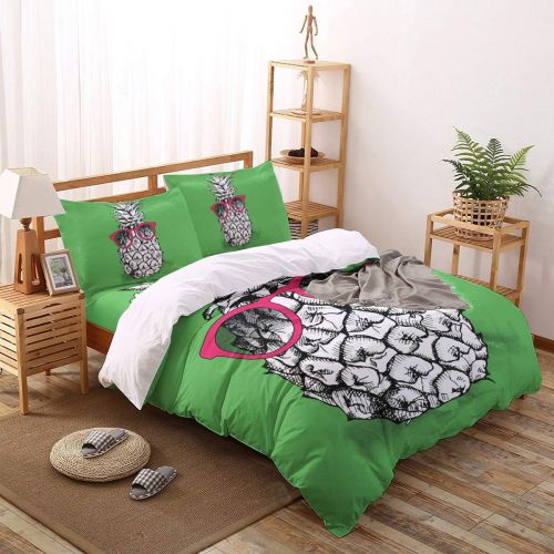  YEHO Art Gallery Luxury 4 Piece Duvet Cover Set Comfort Bedding Set,Colorful Parrot Birds Animal Pattern Bed Sheet Set for Girls Boys,Include 1 Duvet Cover 1 Bed Sheet 2 Pillow Cas