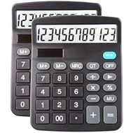 Desk Calculators Large Display 2 Pack,Solar Calculator, Basic Calculator with 12 Digits & Big button,Office calculator(Black)