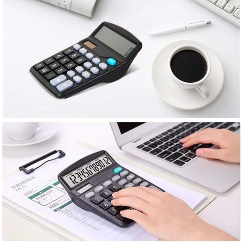  [아마존베스트]TADY Desk Calculators Large Display 2 Pack,Solar Calculator, Basic Calculator with 12 Digits & Big button,Office calculator(Black)