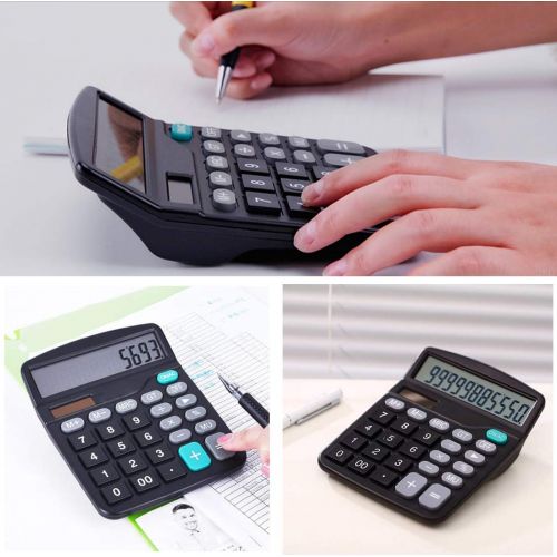  [아마존베스트]TADY Desk Calculators Large Display 2 Pack,Solar Calculator, Basic Calculator with 12 Digits & Big button,Office calculator(Black)