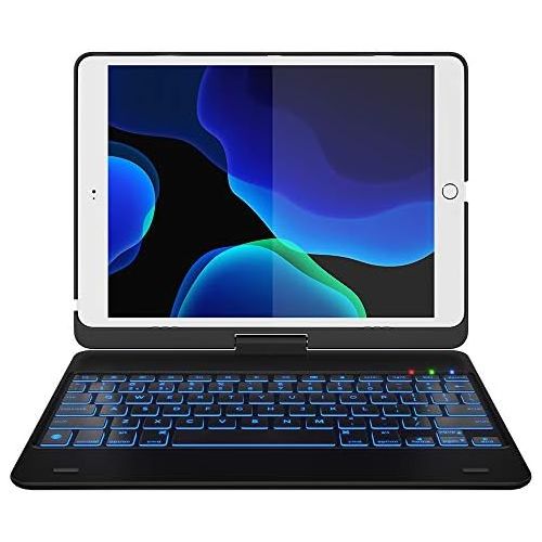  [아마존베스트]YEKBEE iPad Keyboard Case for iPad 2018 (6th Gen) - iPad 2017 (5th Gen) - iPad Pro 9.7 - iPad Air 2 & 1 - Thin & Light - 360 Rotatable - Wireless/BT - Backlit 10 Color - iPad Case with Ke