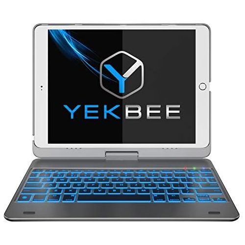  [아마존베스트]YEKBEE iPad Keyboard Case for iPad 2018 (6th Gen) - iPad 2017 (5th Gen) - iPad Pro 9.7 - iPad Air 2 & 1 - Thin & Light - 360 Rotatable - Wireless/BT - Backlit 10 Color - iPad Case with Ke