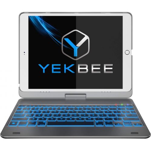  [아마존베스트]YEKBEE iPad Keyboard Case for iPad 2018 (6th Gen) - iPad 2017 (5th Gen) - iPad Pro 9.7 - iPad Air 2 & 1 - Thin & Light - 360 Rotatable - Wireless/BT - Backlit 10 Color - iPad Case with Ke