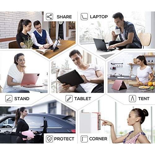  [아마존베스트]YEKBEE iPad Keyboard Case for 10.2-inch iPad 8th Generation (2020), 7th Gen, Air 3, Pro 10.5 in 11 Colors - 10 Color Backlight, 7 Modes, 360° Rotatable, Slim Protective Cover, Apple Penci