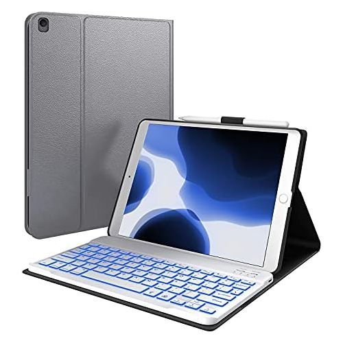  [아마존베스트]YEKBEE iPad 8th Generation Case with Keyboard, Compatible with iPad 10.2, iPad Air 3, iPad Pro 10.5 - Backlit, Wireless, Smart Keyboard Folio for Apple iPad - iPad 7th Generation Keyboard