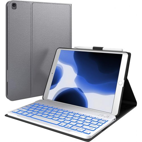  [아마존베스트]YEKBEE iPad 8th Generation Case with Keyboard, Compatible with iPad 10.2, iPad Air 3, iPad Pro 10.5 - Backlit, Wireless, Smart Keyboard Folio for Apple iPad - iPad 7th Generation Keyboard