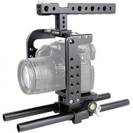 YELANGU YLG0906A Camera Video Handheld Cage Aluminum Alloy Stabilizer Steadicam Film Movie Making Kit for Panasonic GH5 GH4 Cameras to Mount Microphone Monitor LED Flash Follow Foc