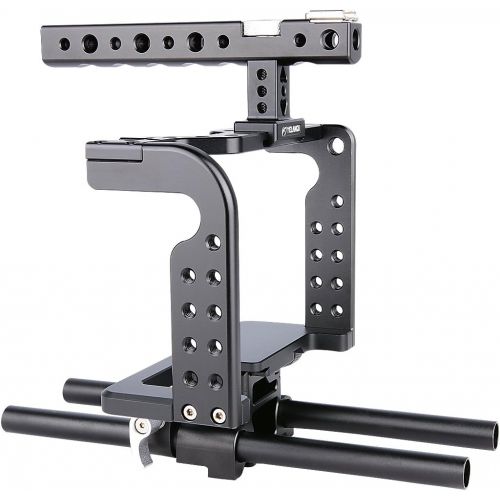  YELANGU Aluminum Alloy Camera Video Cage for Sony GH5 with Handle Grip to Mount Monitor,LED Light,Follow Focus,Matte Box,Microphone