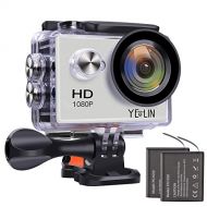 YELIN 1080P Full HD 2.0 inch LCD Screen Waterproof Sports Action Camera Cam DV 5MP DVR Helmet Camera Sports DV Camcorder+Extra 1 Batteries