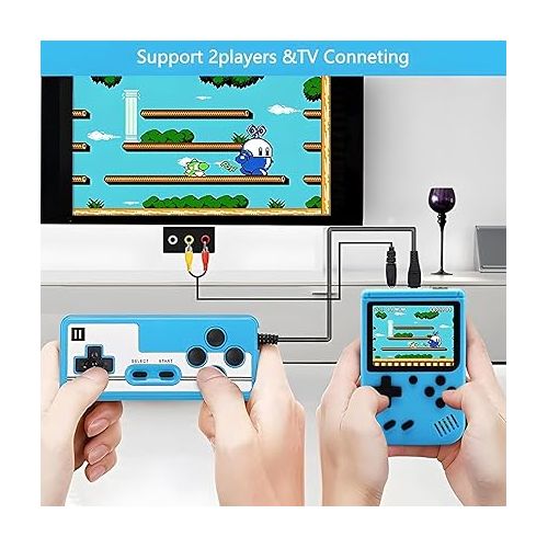  Retro Handheld Game Console with 400 Classical FC Games-3.0 Inches Screen Portable Video Game Consoles with Protective Shell-Handheld Video Games Support for Connecting TV & Two Players