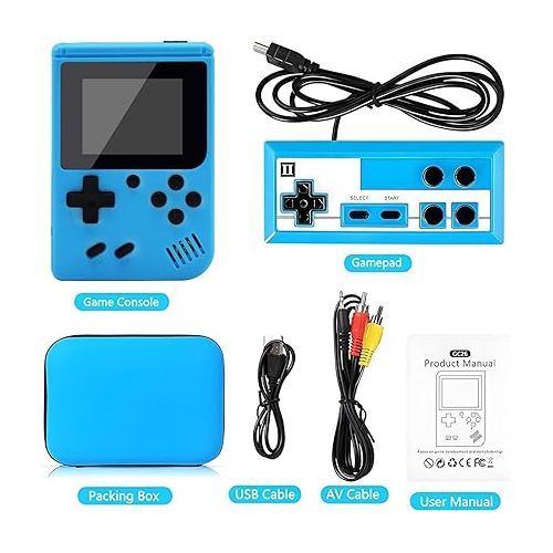  Retro Handheld Game Console with 400 Classical FC Games-3.0 Inches Screen Portable Video Game Consoles with Protective Shell-Handheld Video Games Support for Connecting TV & Two Players