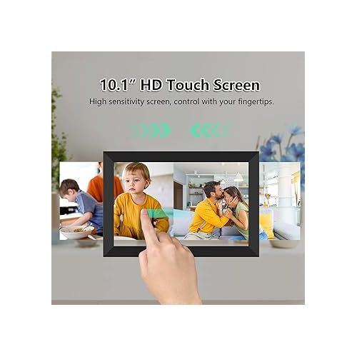  FRAMEO Digital Photo Frame WiFi 32GB 10.1 Inch 1280x800 IPS Touch Screen Digital Picture Frame Easy Setup Share Photo or Video via Frameo APP