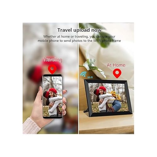  FRAMEO Digital Photo Frame WiFi 32GB 10.1 Inch 1280x800 IPS Touch Screen Digital Picture Frame Easy Setup Share Photo or Video via Frameo APP