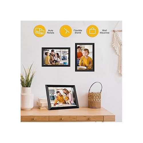  FRAMEO Digital Photo Frame WiFi 32GB 10.1 Inch 1280x800 IPS Touch Screen Digital Picture Frame Easy Setup Share Photo or Video via Frameo APP