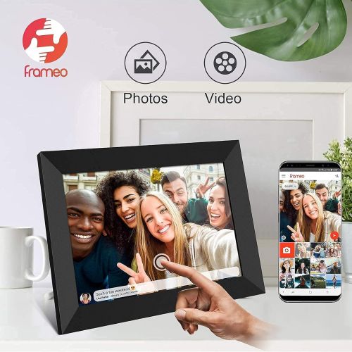  YENOCK FRAMEO WiFi Digital Photo Frame 10.1 Inch HD IPS LCD Touch Screen, 16GB Storage, Auto-Rotate, Wall-Mountable, Easy Setup to Share Photos & Videos via Free App from Anywhere