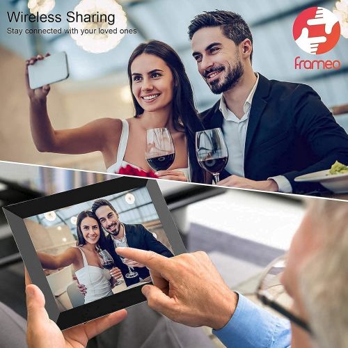  YENOCK FRAMEO WiFi Digital Photo Frame 10.1 Inch HD IPS LCD Touch Screen, 16GB Storage, Auto-Rotate, Wall-Mountable, Easy Setup to Share Photos & Videos via Free App from Anywhere