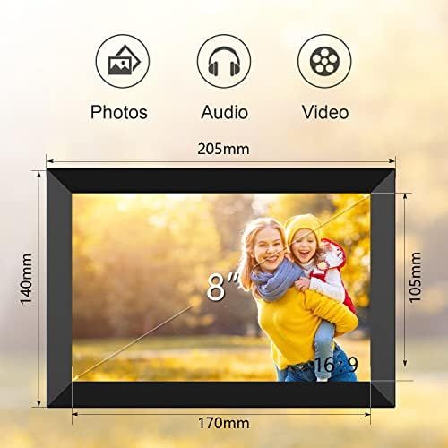  [아마존베스트]YENOCK WiFi Digital Photo Frame with Touch Screen 8-Inch IPS (1280 x 800), Automatically Rotates Portrait and Landscape, Built-in 16GB Memory, Moments Instantly via Frameo App