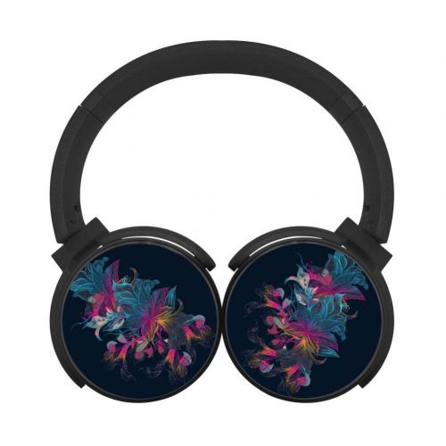  YES-666 Lovely Flowersstereo Wireless Headset with Microphone Bluetooth Foldable Portable Stereo Headset for PcTvPhone Black