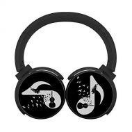 YES-666 Musical Note - Double Bassstereo Wireless Headset with Microphone Bluetooth Foldable Portable Stereo Headset for PcTvPhone Black