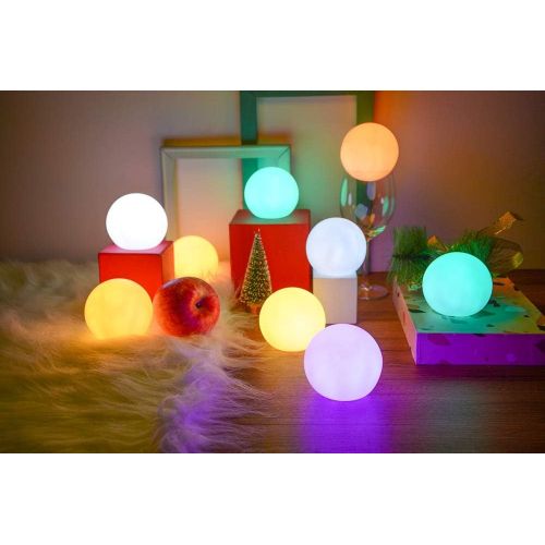  YESIE 10Packs Led Pool Ball Lights,3-Inch Color Changing LED Orb Night Light, IP67 Waterproof Hot Tub Floating Ball,Cordless Glow Beach Ball, Bath Toys,Pool Toys,Home Christmas Dec