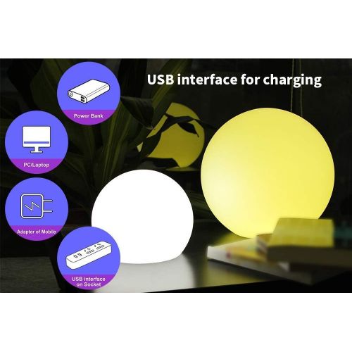  YESIE 6-Inch Cordless LED Ball Night Light for Kids,Rechargeable Floating Pool Lights,Outdoor Pool Accessories Decoration,16 RGB Colors Mood Ambient Lighting