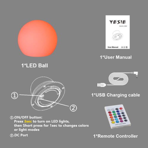  YESIE 16-Inch Cordless LED Cube Chair Light, New Removable and Easy Charging LED Module,Corlor Changing and Rechargeable LED Cube for Adult