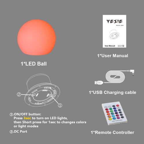  YESIE 16-Inch Cordless LED Cube Chair Light, New Removable and Easy Charging LED Module,Corlor Changing and Rechargeable LED Cube for Adult