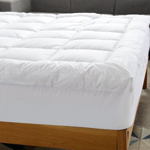  YESINDEED . Pillowtop Mattress Pad Cooling Cover, Topper with Fitted Skirt, Snow Down Alternative Fill, 8-21” Deep Pocket - Pillow top Queen