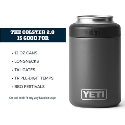 예티 YETI Rambler 12 oz. Colster Can Insulator for Standard Size Cans, Charcoal (NO CAN INSERT)