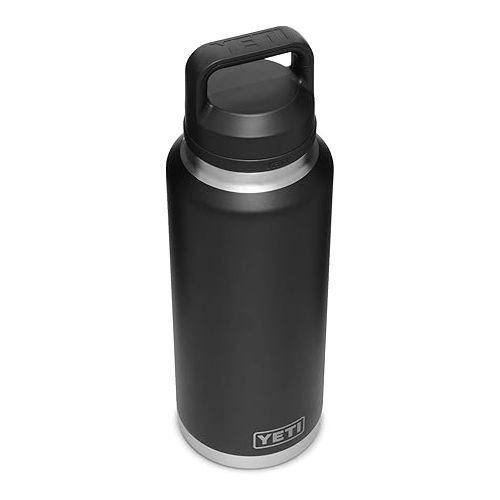 예티 YETI Rambler 46 oz Bottle, Vacuum Insulated, Stainless Steel with Chug Cap, Black