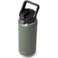 YETI Rambler 26 oz Bottle, Vacuum Insulated, Stainless Steel with Straw Cap, Camp Green